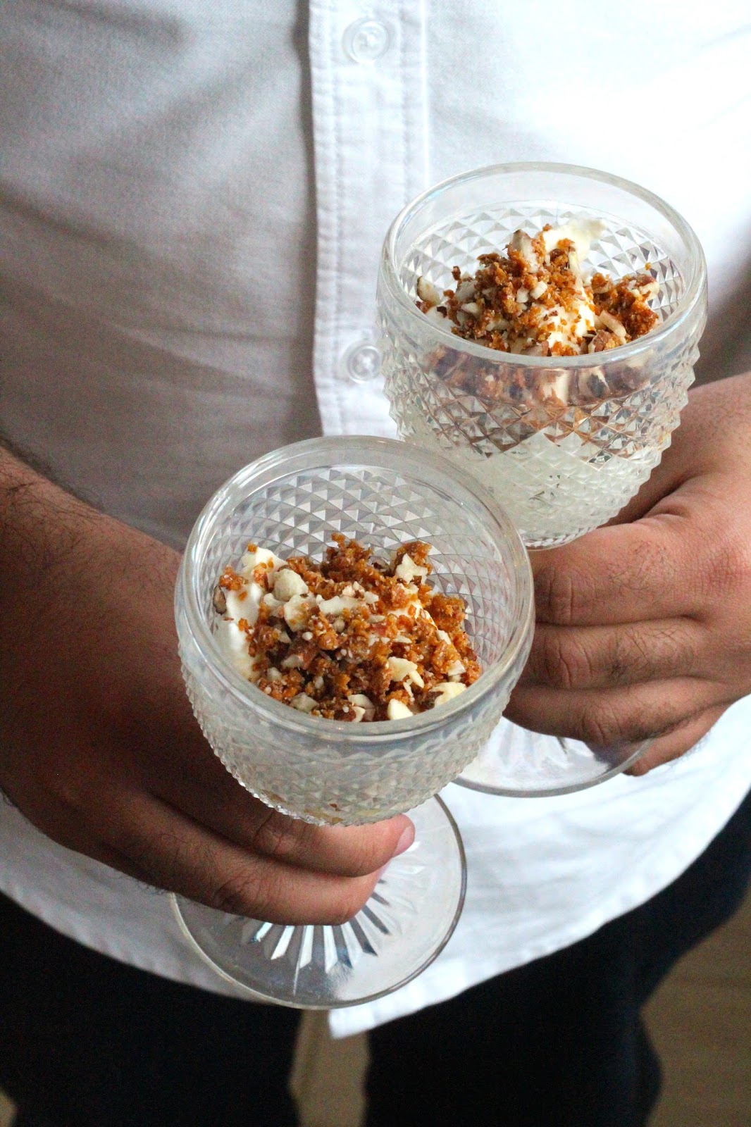 Mousse de Requeijão e Mel com Amêndoas