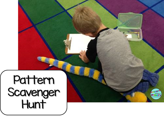 Use hands-on math centers to teach Patterning. Your students will love patterning with math materials and you will love not having worksheets to mark.