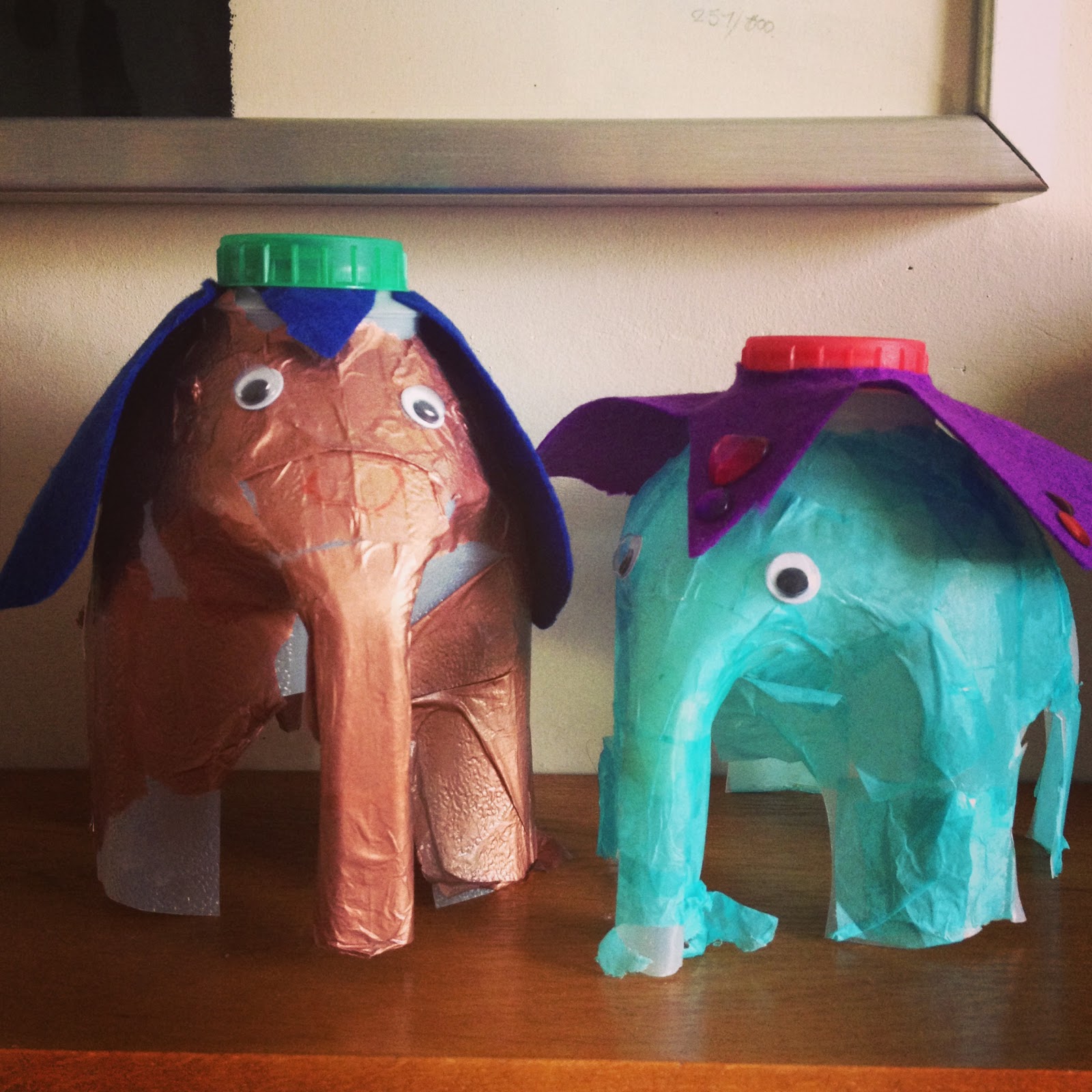 craftyandcake Ruby (and Jacob) Makes Milk Bottle Elephants (with