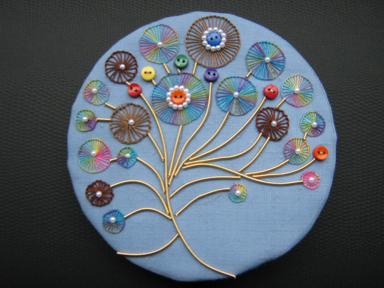 вышивка пуговицами