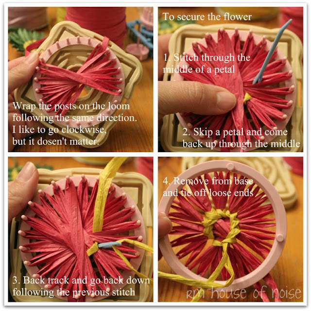 House of Noise... I mean boys. Paper Raffia Flowers