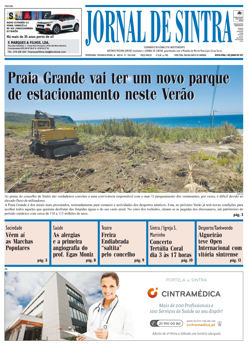 Capa da edição de 02-06-2017 Capa da edição de 02-06-2017