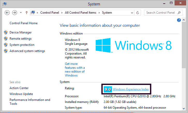 Hack Windows Experience Index Score Hack Windows Experience Index Score
