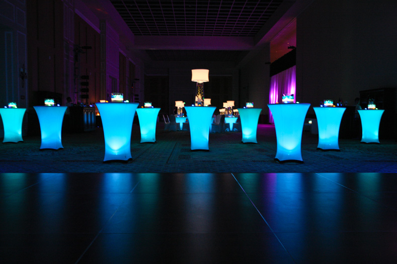 Get a quote today for lighted cocktail tables for your Dallas wedding today