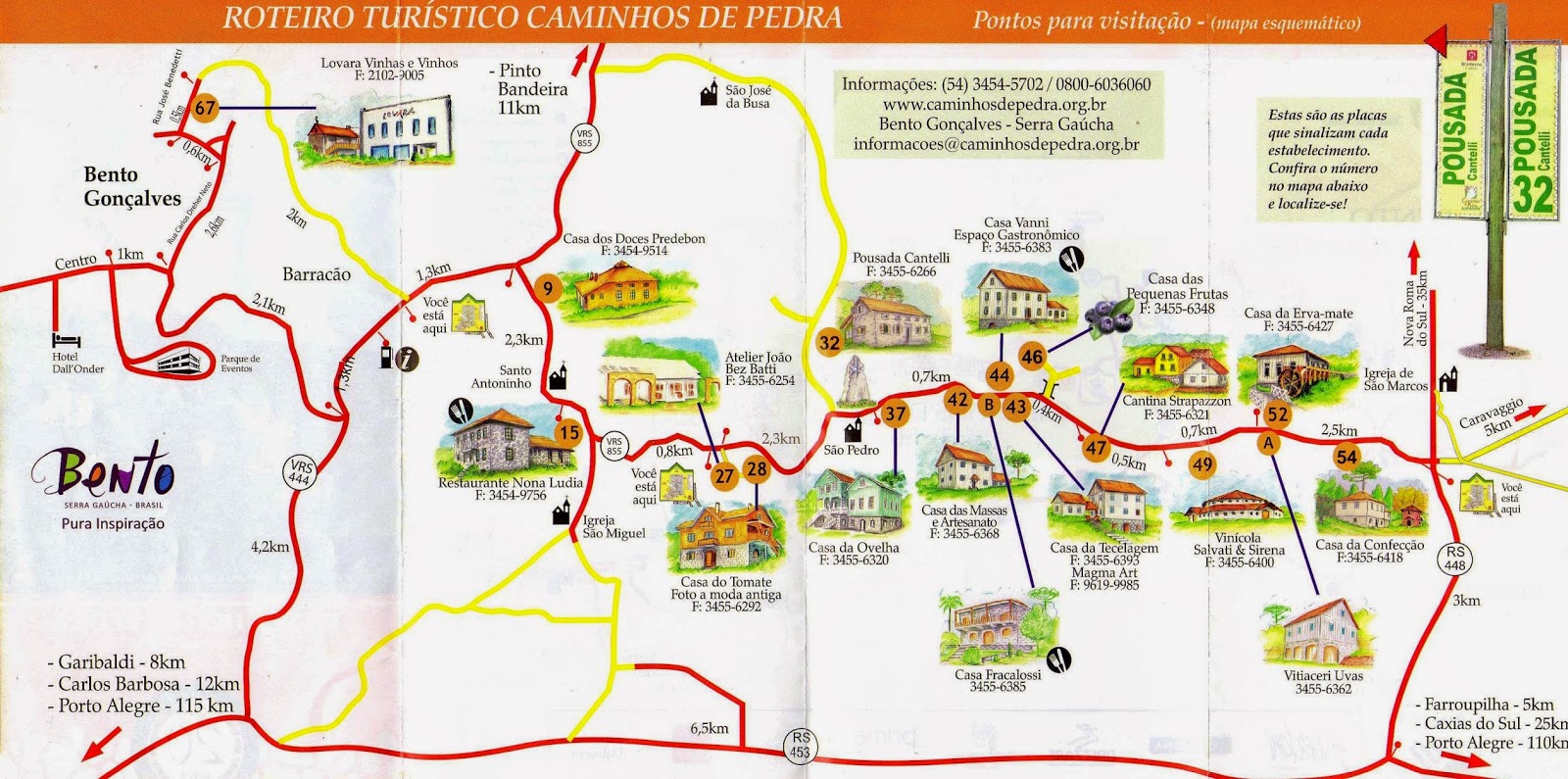 Caminhos de Pedra  Bento Gonçalves (MAPA)  Viagem Simplesmente para