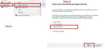 Certificate Install step1 and 2