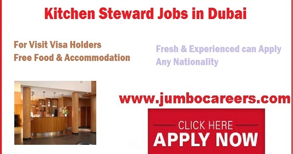 Kitchen Steward Jobs in Dubai for Visit Visa Holders with Free