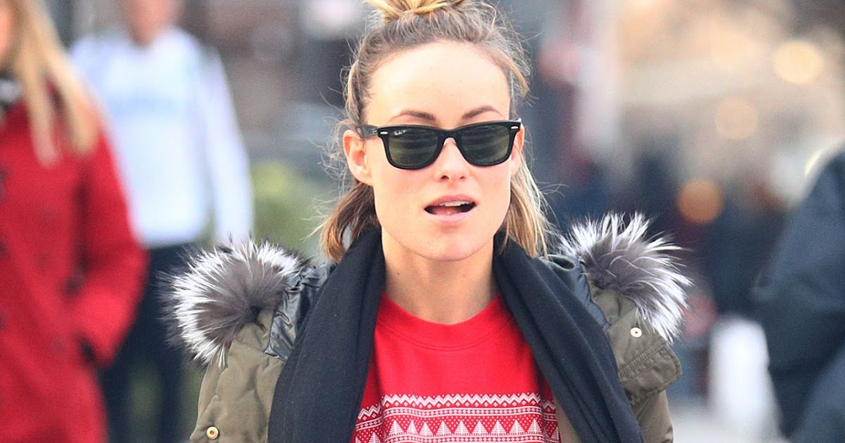 Olivia Wilde Pictures In Red Impeach Christmas Sweater - Hollywood