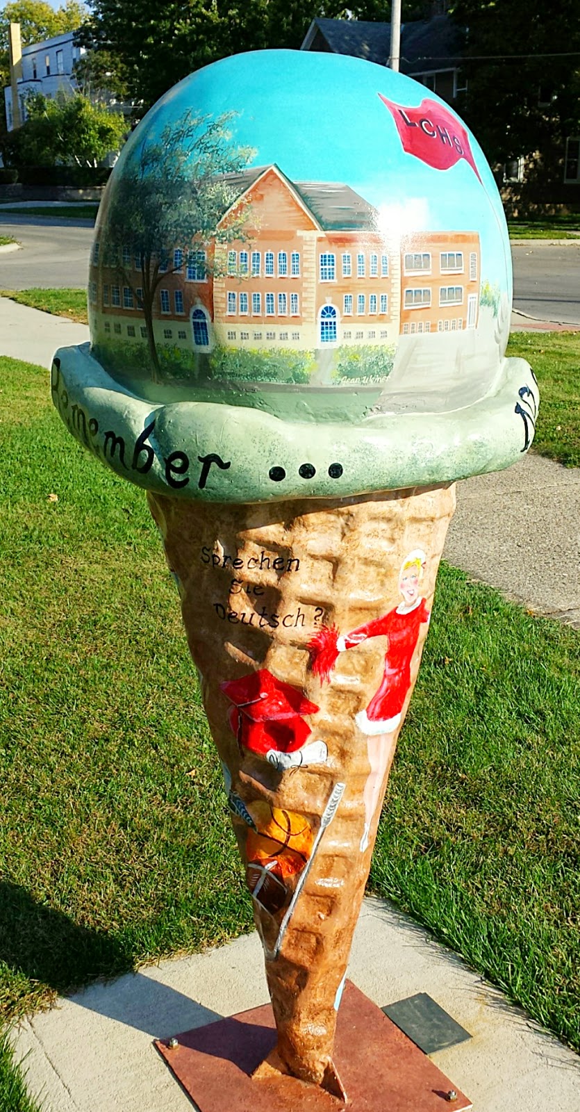 History and Culture by Bicycle Le Mars Ice Cream Cone Sculptures The