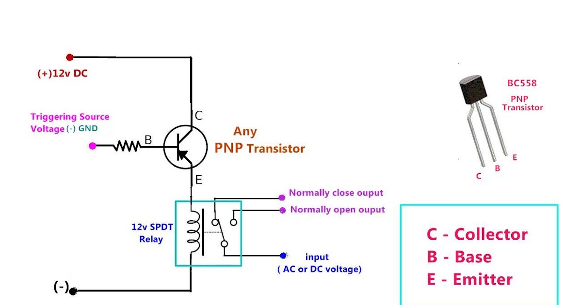 PNPTransistor based DC Relay Drive make Triggering source ()voltage