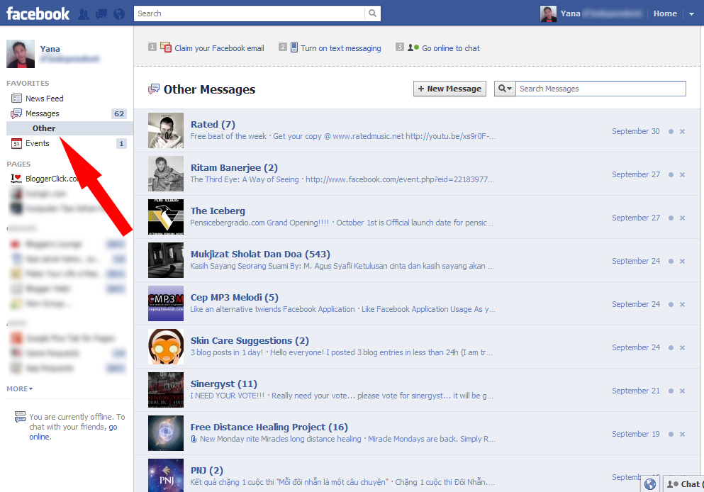 How Many Messages In boxes are Available in Facebook Two InBox of