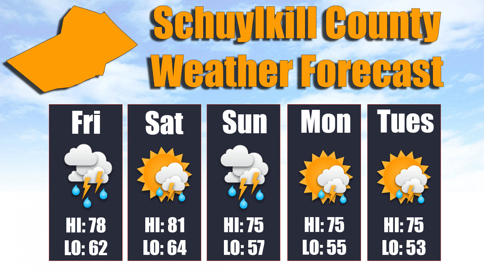 Thursday's Schuylkill County Weather Forecast 06/02/16