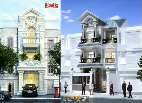 desain tampak depan rumah klasik 3 lantai