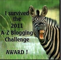 2011 A-Z Challenge Award from Elizabeth Mueller!
