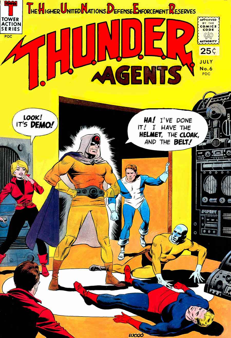 Thunder Agents v1 #6 tower silver age 1960s comic book cover art by Wally Wood Thunder Agents v1 #6 tower silver age 1960s comic book cover art by Wally Wood