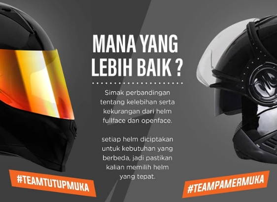 Helm Full face atau Open Face Lebih Baik Mana?