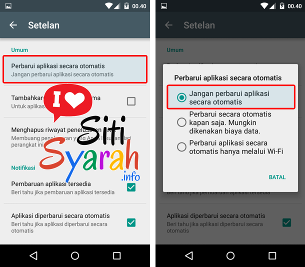 disable auto update game android