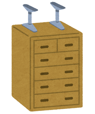 家具の転倒防止用品のイラスト「つっぱり棒」