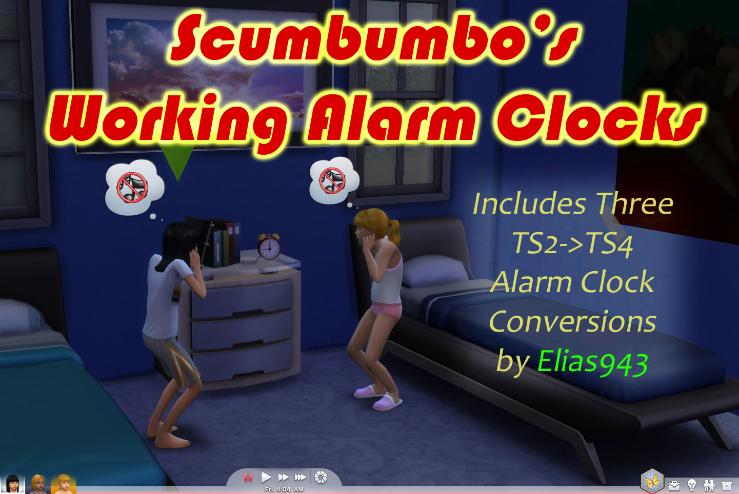 My Sims 4 Blog Working Alarm Clocks by Scumbumbo