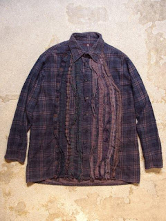 REBUILD BY NEEDLES "Ribbon Flannel Shirt - Indigo Dye & Black Dye" Fall/Winter 2015 SUNRISE MARKET