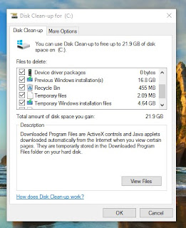 disk clean up windows old