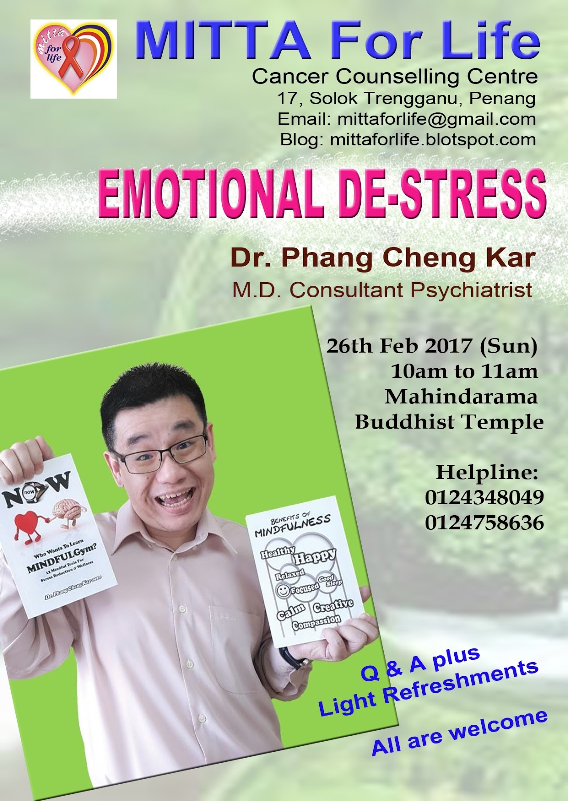 Mitta For Life Cancer Counselling Centre Emotional De Stress