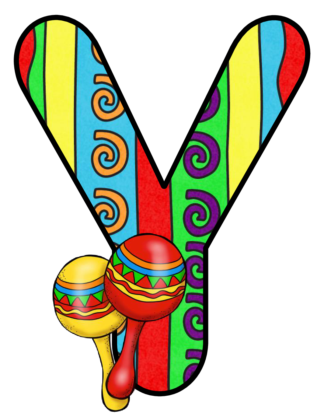 Abecedario con Maracas. Maracas Alphabet. Oh my Alfabetos!