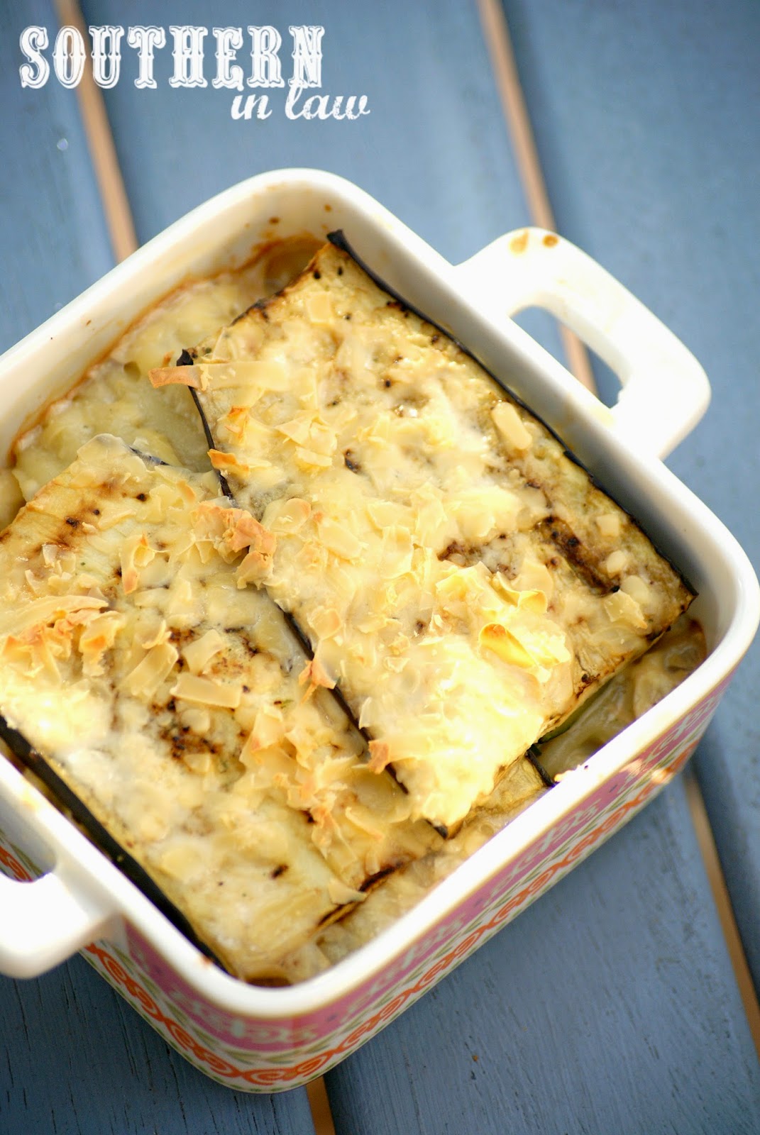 Southern In Law Recipe Grilled Eggplant and Zucchini Lasagna