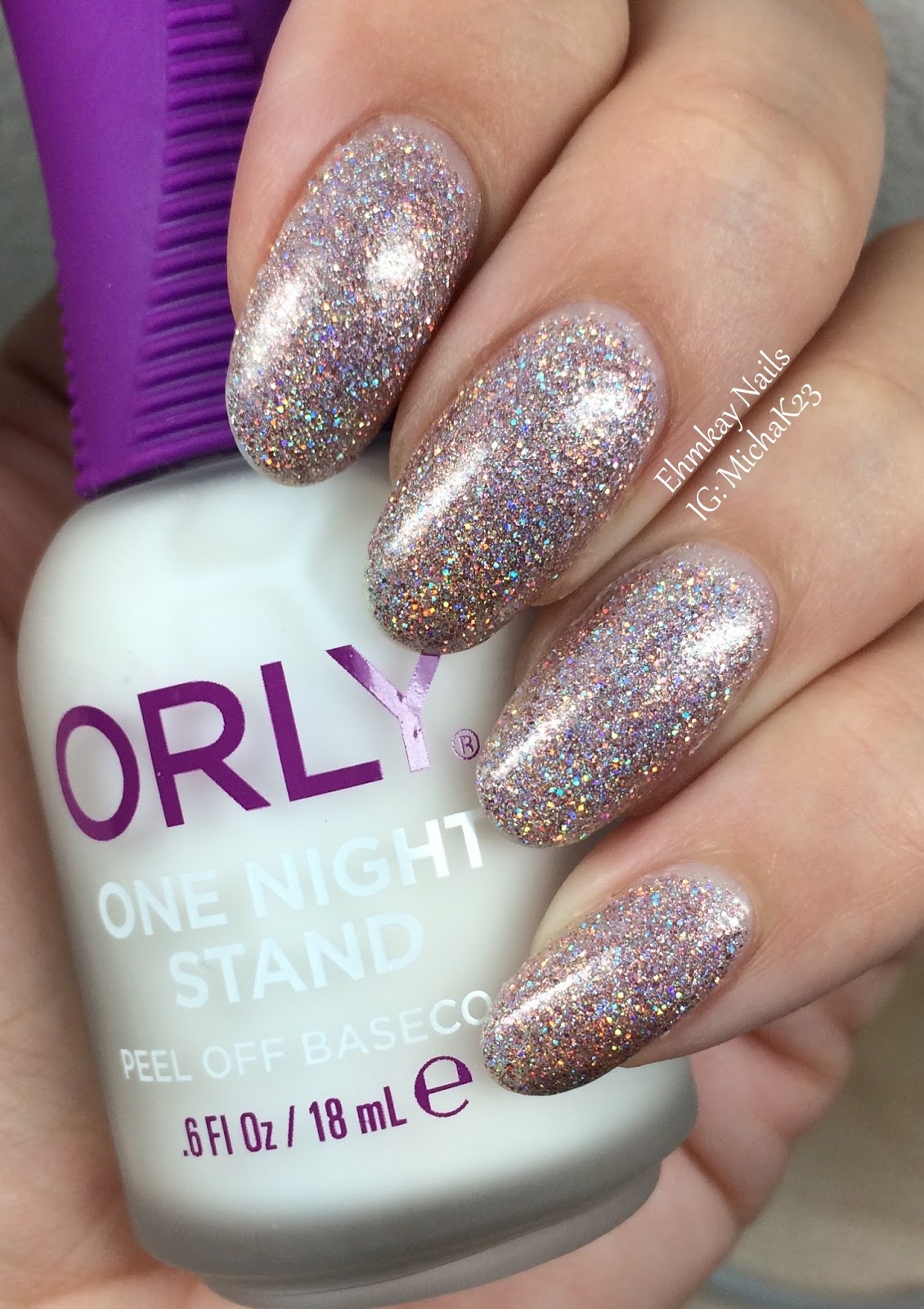 ehmkay nails: ORLY One Nail Stand Peel Off Base Coat Wear Test and Review