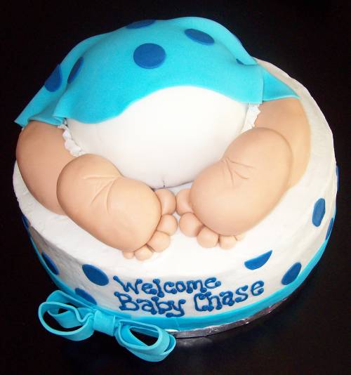 baby shower boys cake welcome baby chase with baby diaper