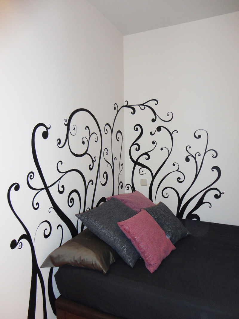 decopared: Mural cabecero pintado