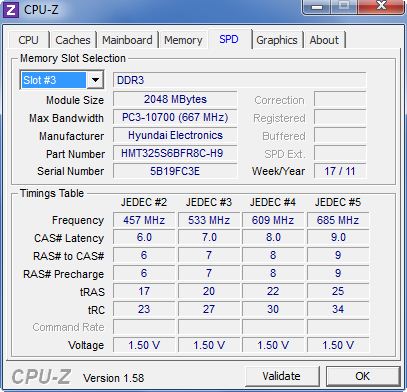 CPU-Z SPD Information 2048 Megabytes