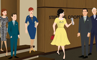The office gang at Sterling Cooper Mad Men