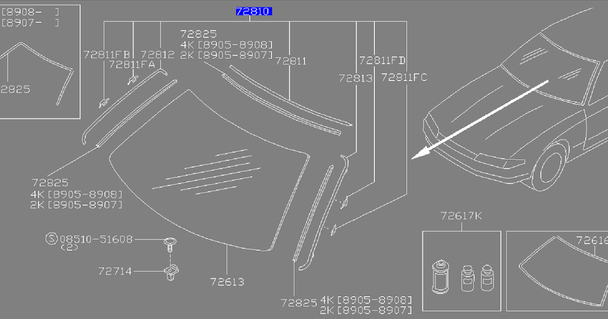 Nissan Skyline Windshield , Rear Glass, and Quarter Glass Nissan