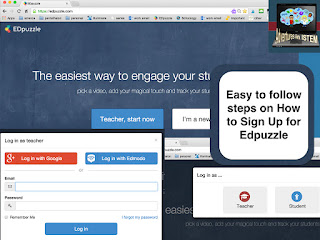 Easy to follow steps on how to sign up for edpuzzle