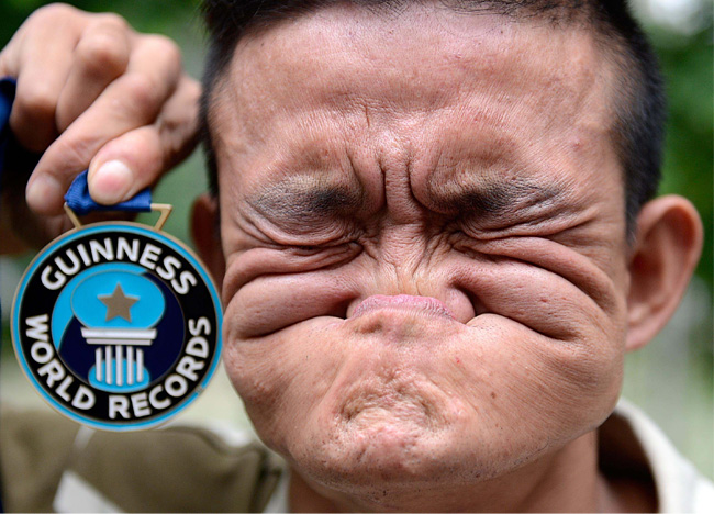 China won the Guiness World Record and $10,000 for making the ugliest face ...