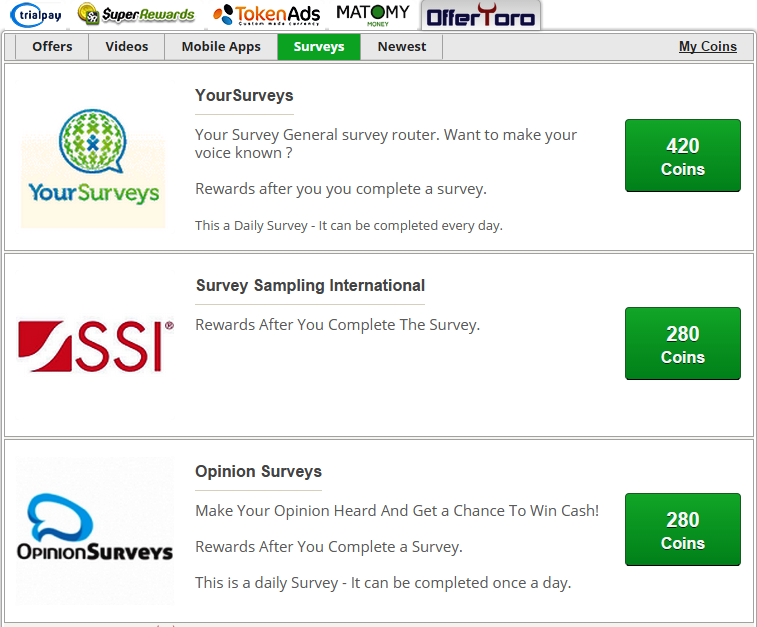 Neobux Survey offers