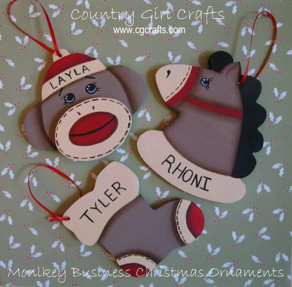 Country Girl Crafts Monkey Business Christmas Ornament