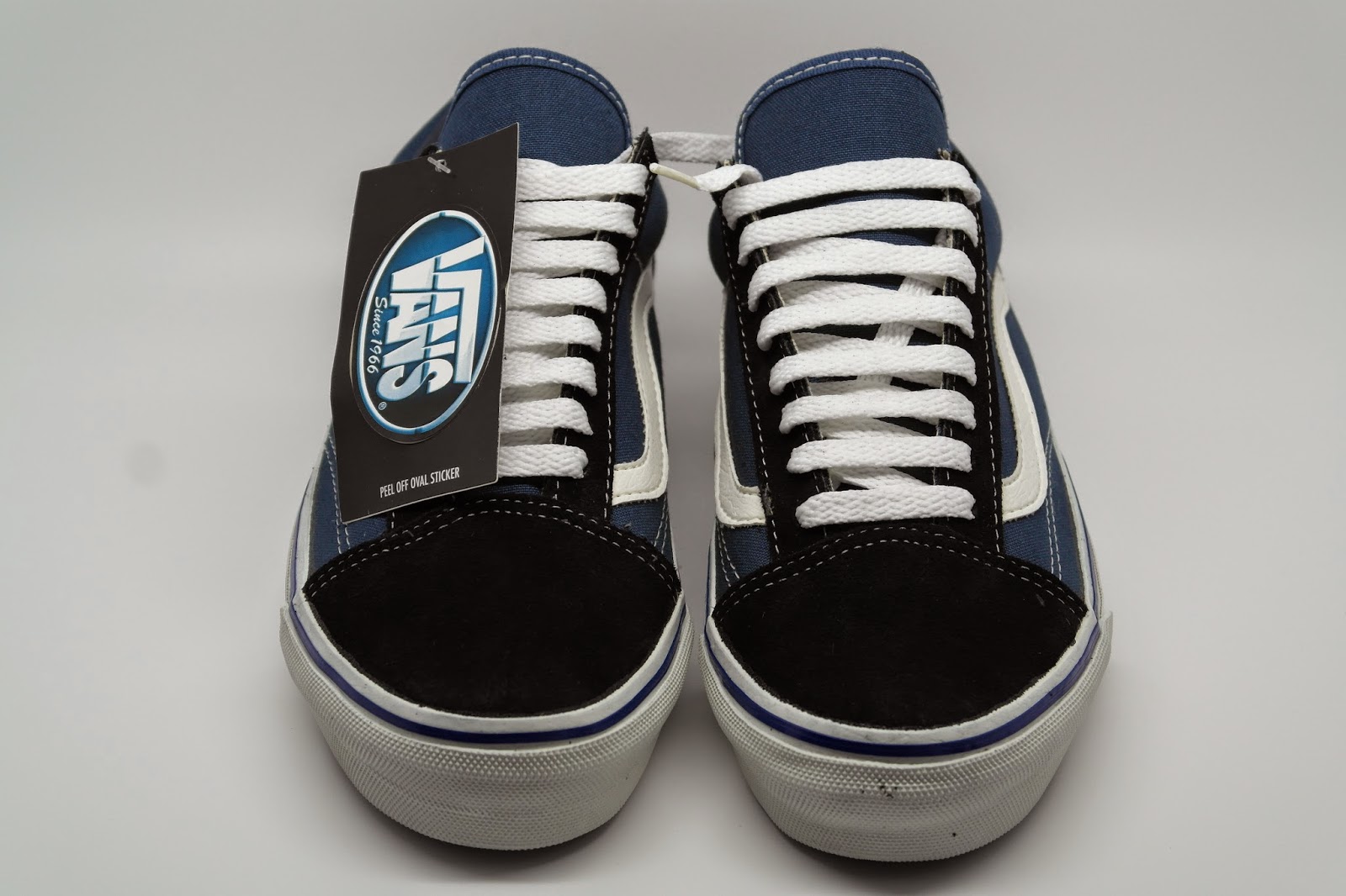 theothersideofthepillow: vintage VANS style #36 white on navy OLD SKOOL  suede canvas SKATEBOARD SHOES 90s MADE IN USA original US7  US11