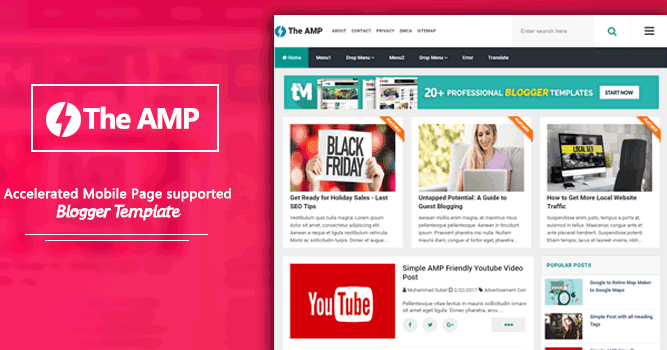 the amp best seo friendly amp blogger template professional blogspot templates