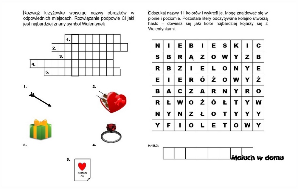 Walentynkowe Karty Pracy Do Pobrania Maluch W Domu