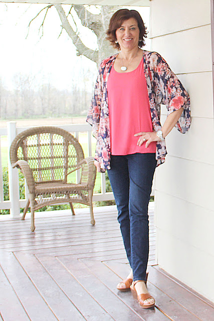 IndieSew Florence Kimono by Sew Caroline sewn into the perfect spring topper with Polyester Chiffon from Style Maker Fabrics