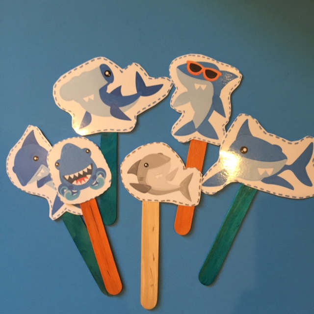 Printable Shark Stick Puppet Template