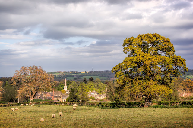 Gloucestershire Cotswold village of Lower Slaughter on a beautiful sunny day