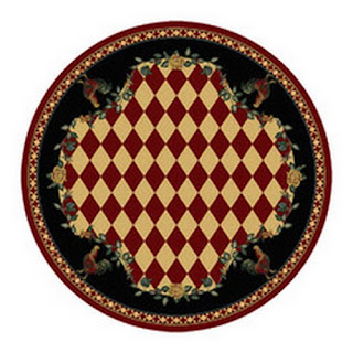 Round Rooster Kitchen Rugs