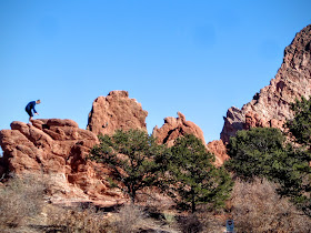 rock climbing in the Garden of the Gods in Colorado Springs