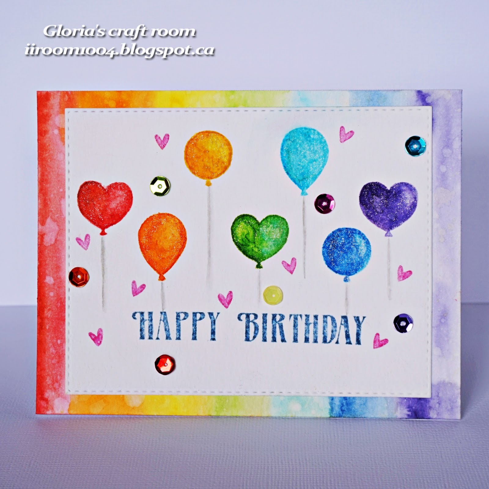 Gloria's craft room Rainbow birthday card