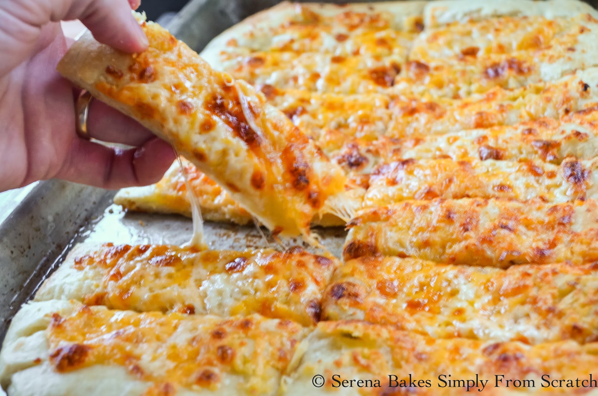 Pizzeria Style Cheesy Breadsticks | Serena Bakes Simply From Scratch