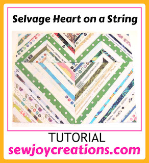 heart block made with selvages tutorial
