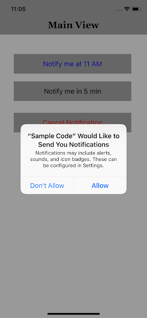 iOS Swift Local Notifications - Register